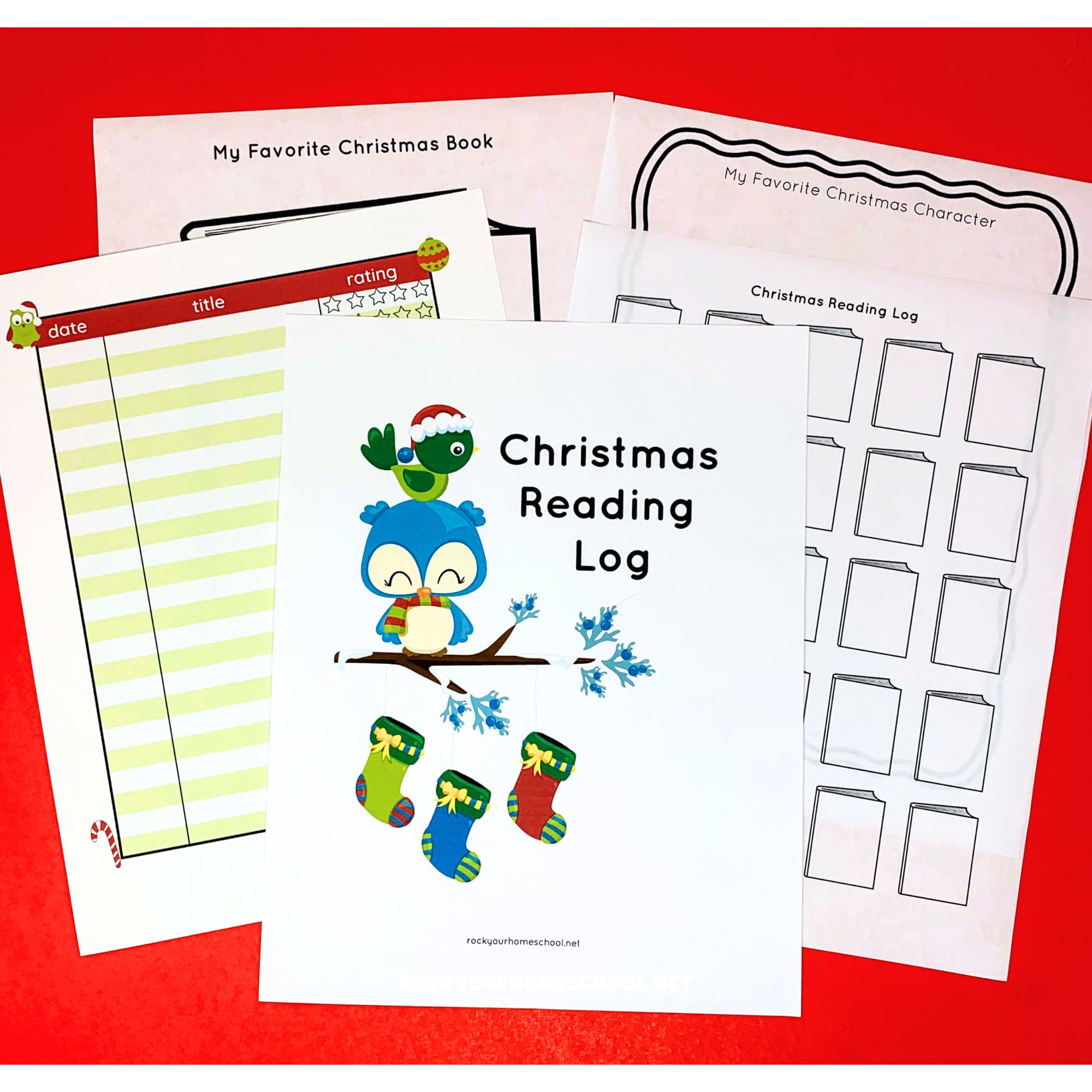 free christmas reading log pack for special holiday fun- rock your